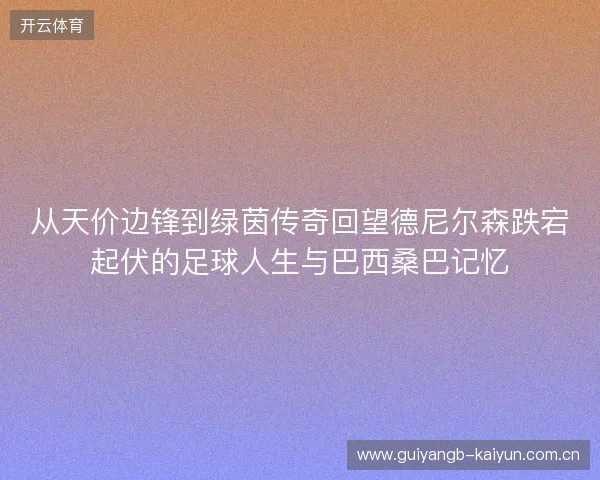 从天价边锋到绿茵传奇回望德尼尔森跌宕起伏的足球人生与巴西桑巴记忆